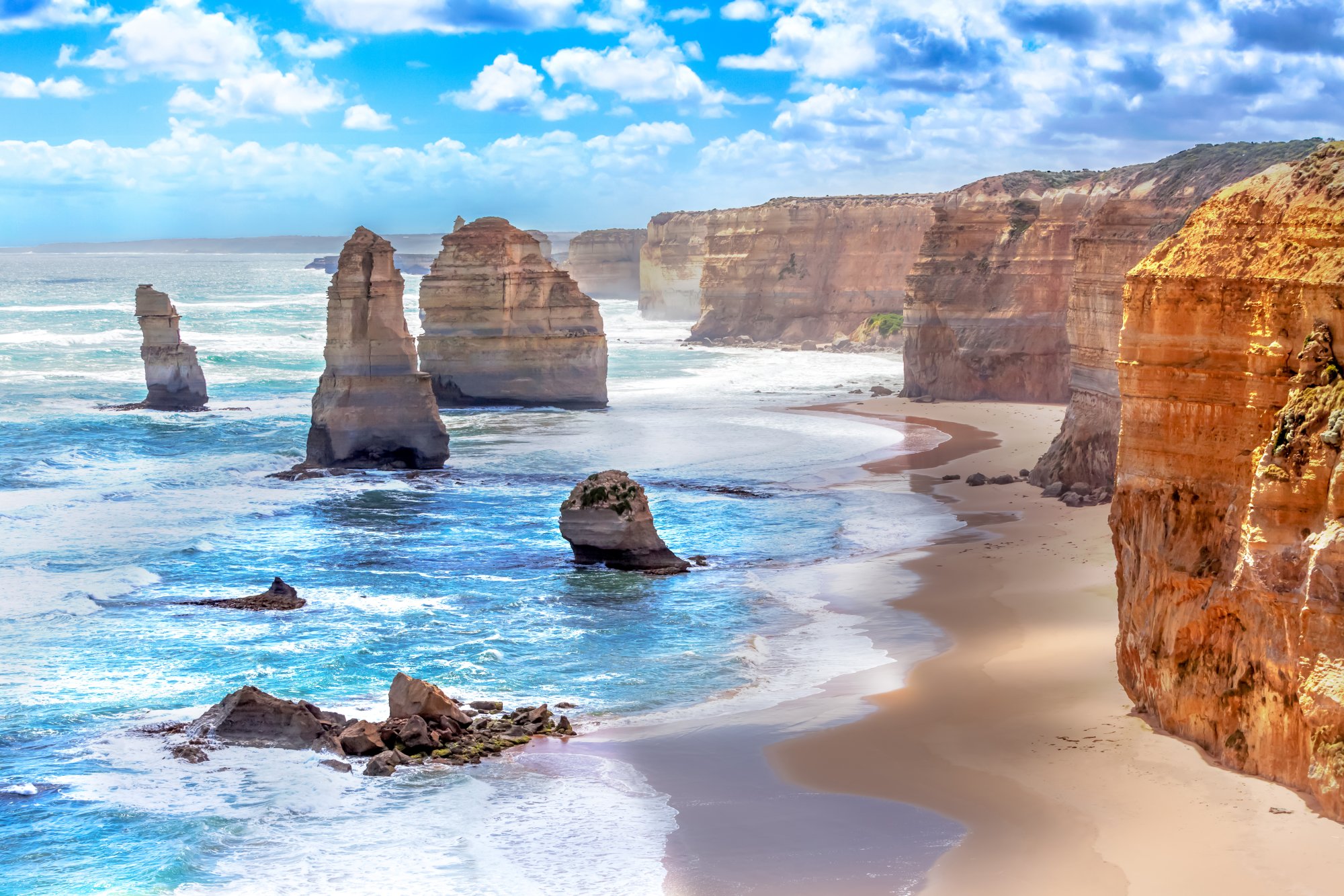The Twelve Apostles at Port Campbell A stunning coastal landscape featuring the iconic Twelve Apostles rock formations rising