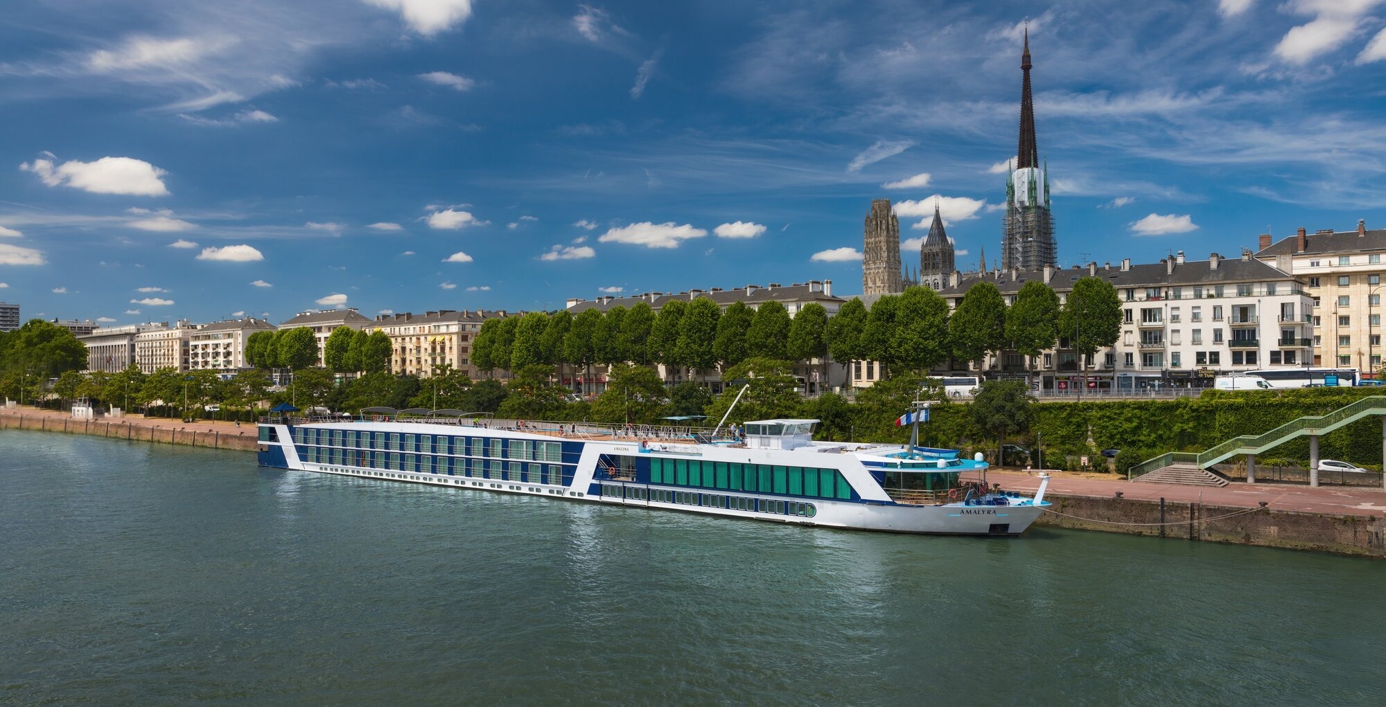 AmaLyra River Cruise Ship at Rouen The AmaLyra, an AmaWaterways river cruise ship, is docked along the Seine River in Rouen, France