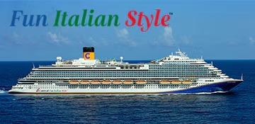 Carnival Firenze Cruise Ship at Sea A large modern cruise ship identified as Carnival Firenze sailing on open ocean waters under clear