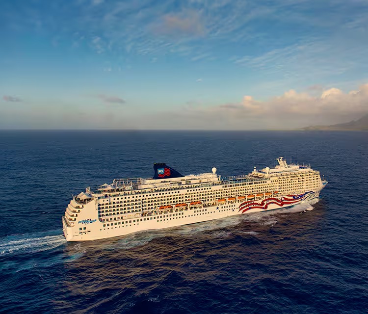 NCL Pride of America Aerial View at Nawilwili An aerial photograph of the Pride of America cruise ship anchored off Nawilwili, Kauai, Hawaii