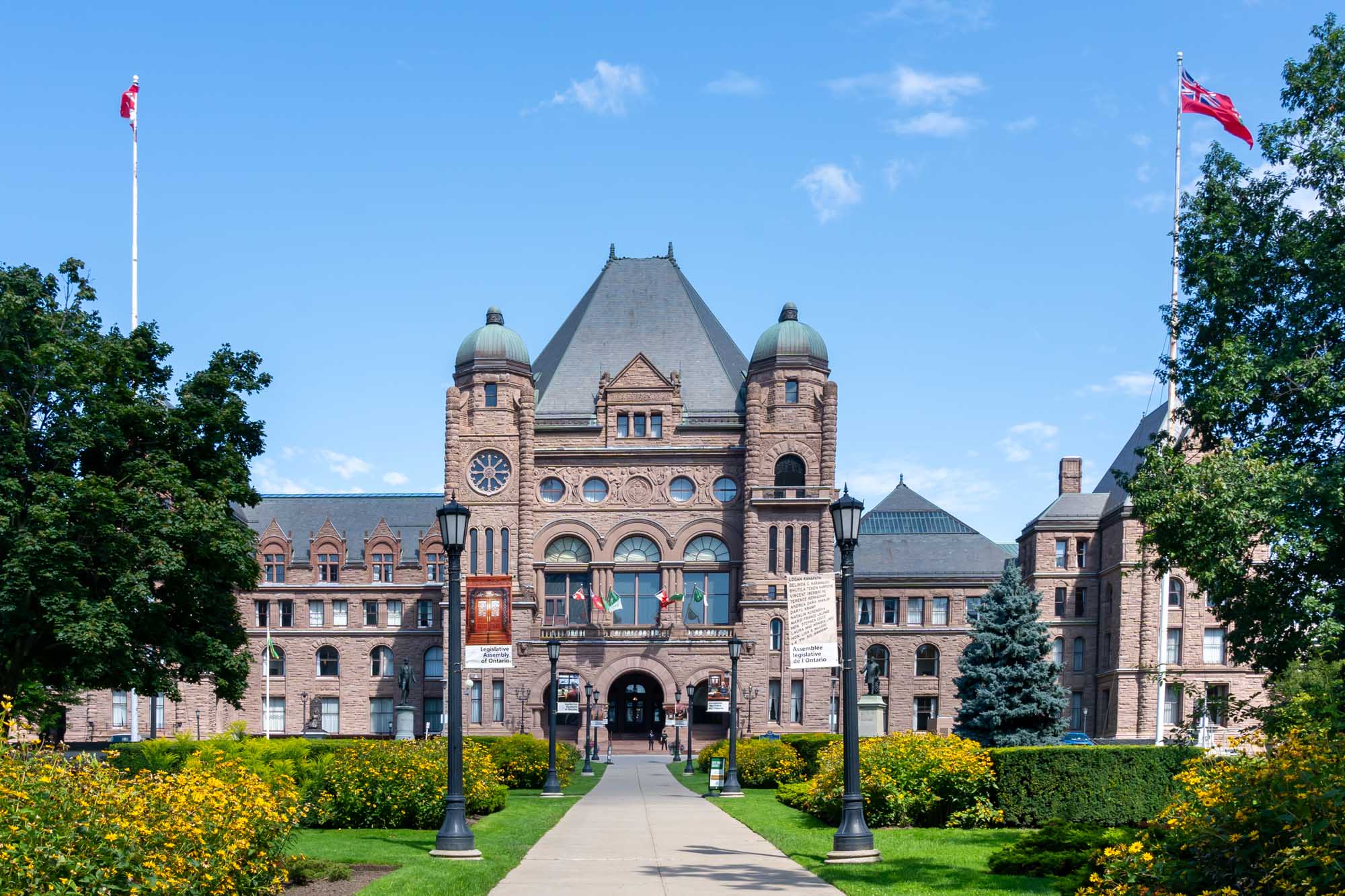 Ontario Legislative Building at Queen’s Park The iconic Ontario Legislative Building, a stunning example of Romanesque Revival architecture