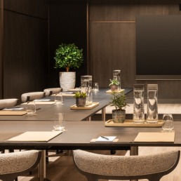 The Ritz-Carlton Yacht Collection Meeting Room An elegant and sophisticated meeting room aboard The Ritz-Carlton Yacht Collection, featuring